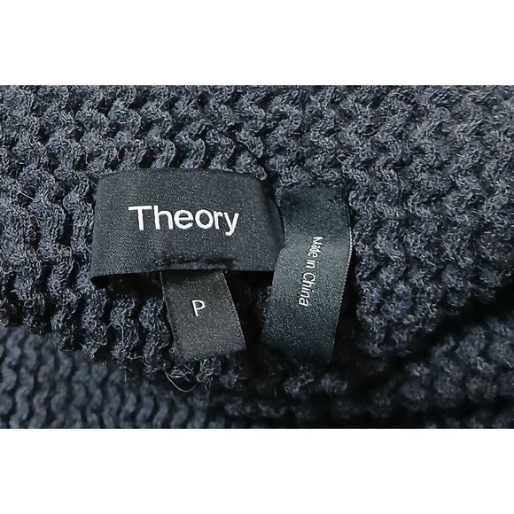 Theory womens small gray BABY ALPACA Rib mockneck stretch top vest - Picture 5 of 8